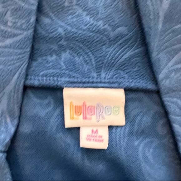 LulaRoe Cassie Womens Medium Skirt Pencil Straight Blue Textured Paisley print - Picture 4 of 8